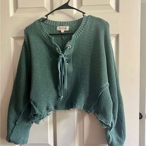 Listicle Seafoam Knit Sweater